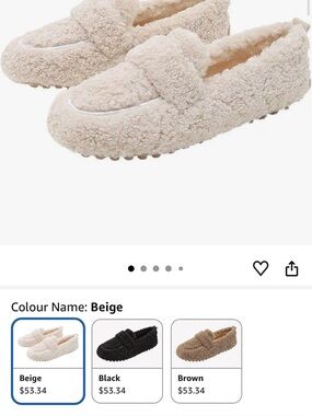 Women's Fuzzy Loafer Shoes Plush Slip On House Shoes